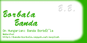 borbala banda business card